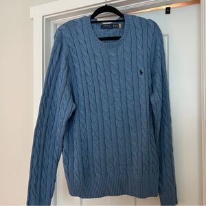 Polo by Ralph Lauren Men's Blue Cable Knit Sweater size XL